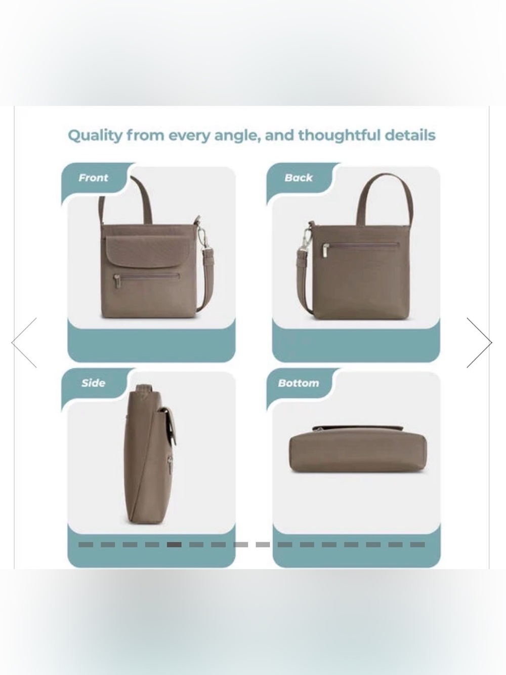 Travelon Anti-Theft Classic Muni Shoulder Bag. Hazelnut. - Picture 14 of 16